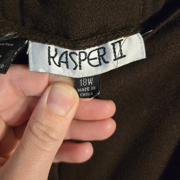 Kasper II Brown Pleated Trousers Size 18W 0342 - Picture 6 of 9